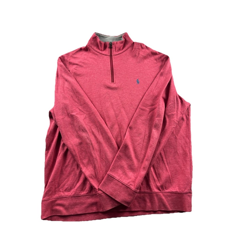 Polo Ralph Lauren Sweater Mens‎ XL Luxury Jersey 1/4 Zip Sweatshirt Heather Red